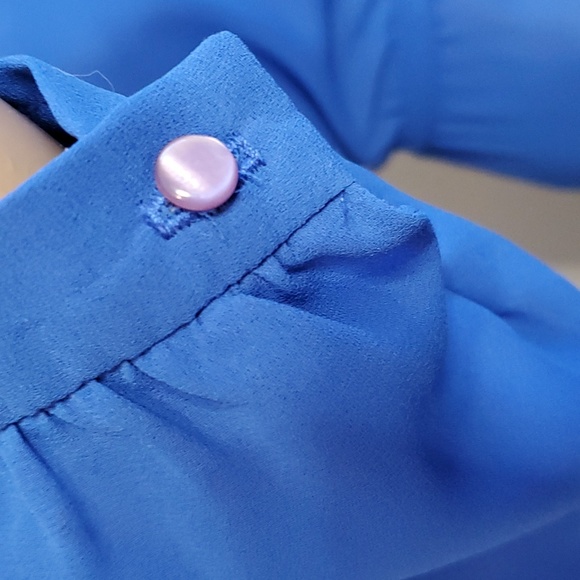 Vintage Dress Royal Blue with Ruffle Neckline by The House Of Nu-Mode - Picture 5 of 9